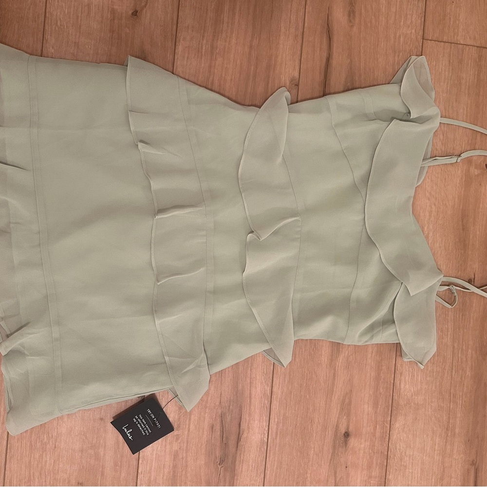 Lulu's Sage Green Ruffle Dress